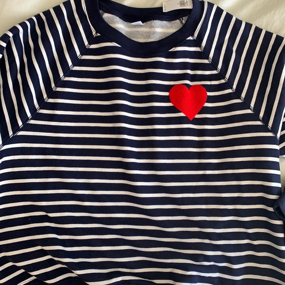 Old Navy- XL Blue and White Striped Sweatshirt